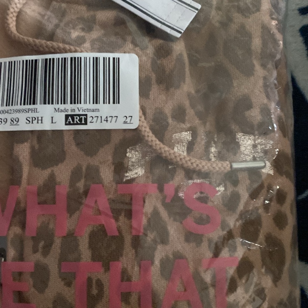 PINK Victoria’s Secret Ivy Fleece Campus Full-Zip Hoodie Leopard - Picture 7 of 7